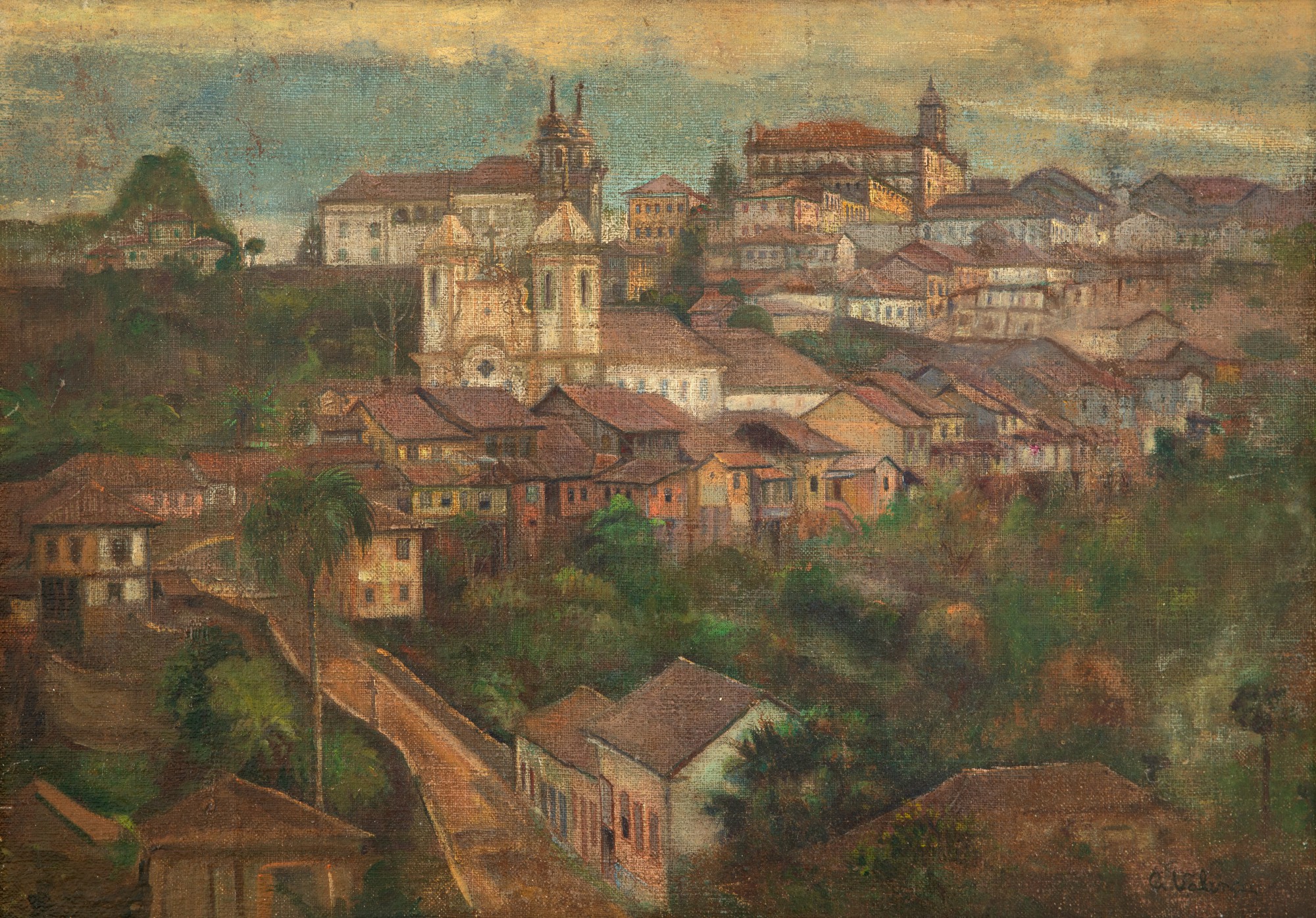 Alberto Valença - Paisagem com Casas