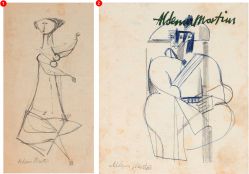Aldemir Martins - Conjunto com 2 desenhos