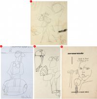 Aldemir Martins - Conjunto Com 4 Desenhos