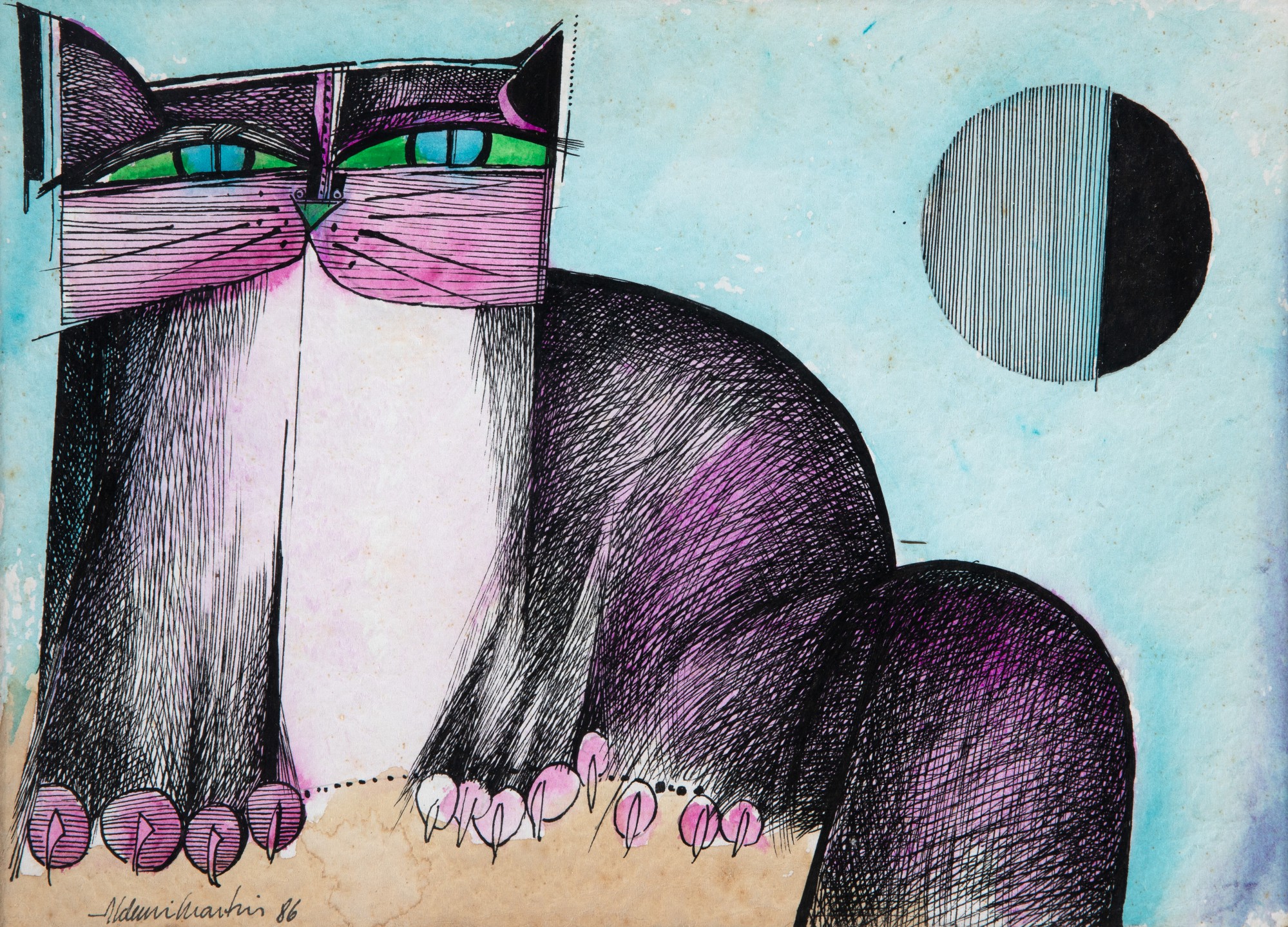 Aldemir Martins - Gato Com Lua