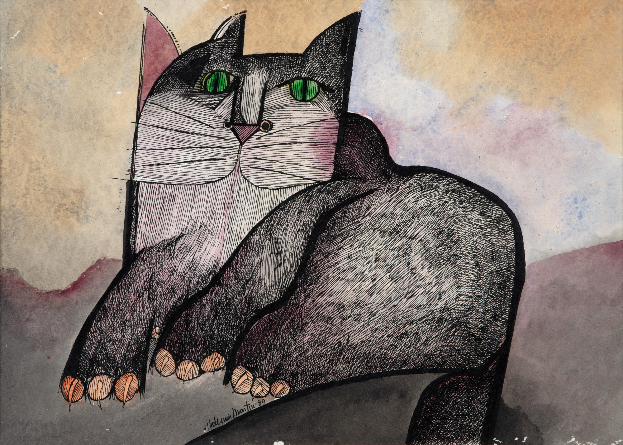 Aldemir Martins - Gato Com Olhos Verdes