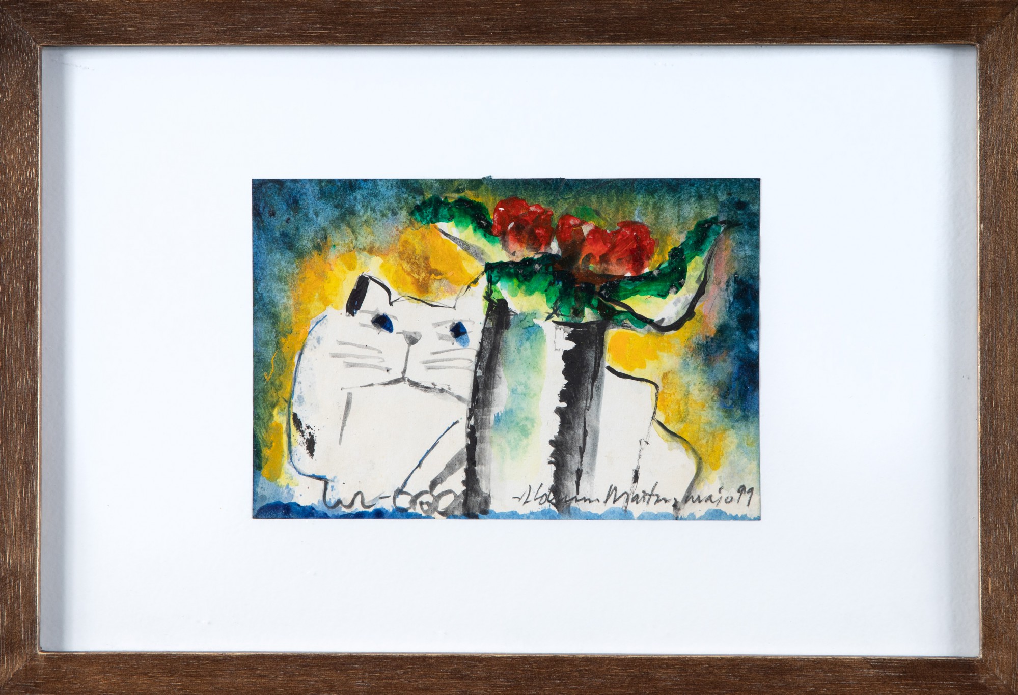 Aldemir Martins - Gato e Vaso Com Flores