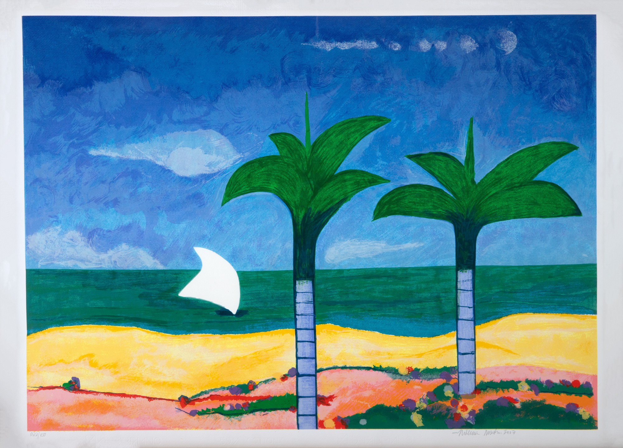 Aldemir Martins - Paisagem com Coqueiros