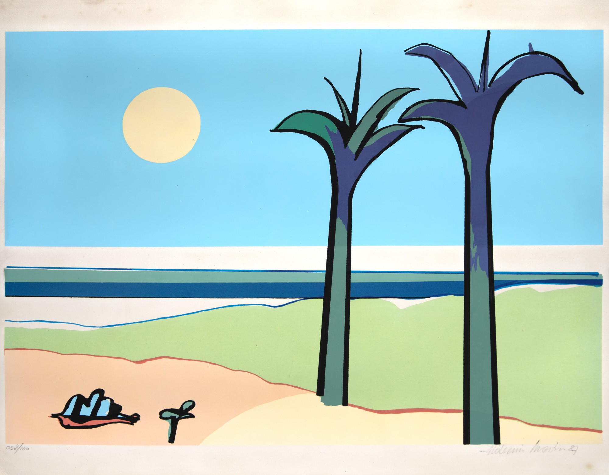Aldemir Martins - Praia Com Coqueiros