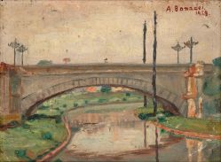 Aldo Bonadei - Paisagem com Ponte