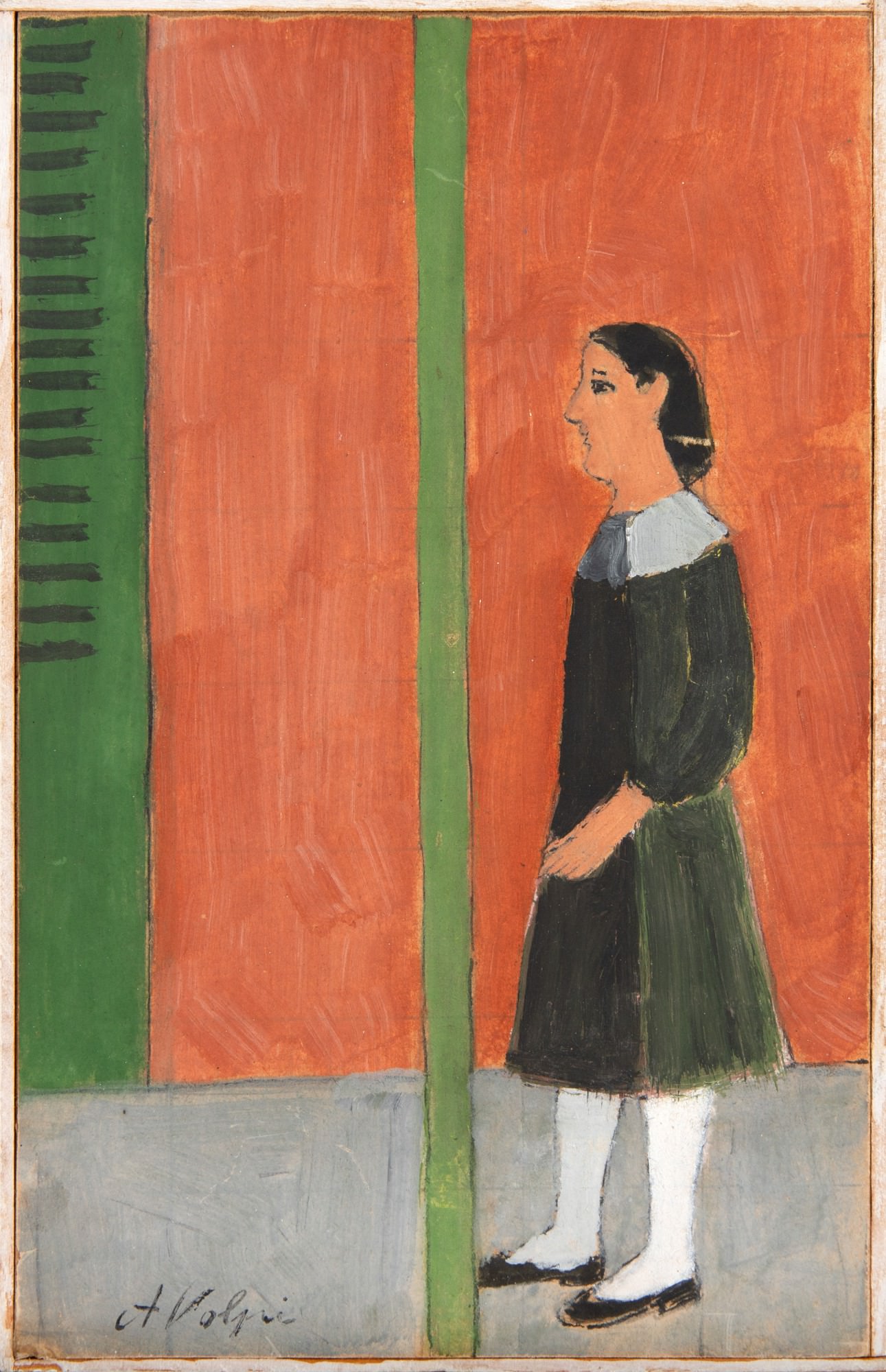 Alfredo Volpi - Mulher no Ponto de Ônibus