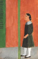 Alfredo Volpi - Mulher no Ponto de Ônibus