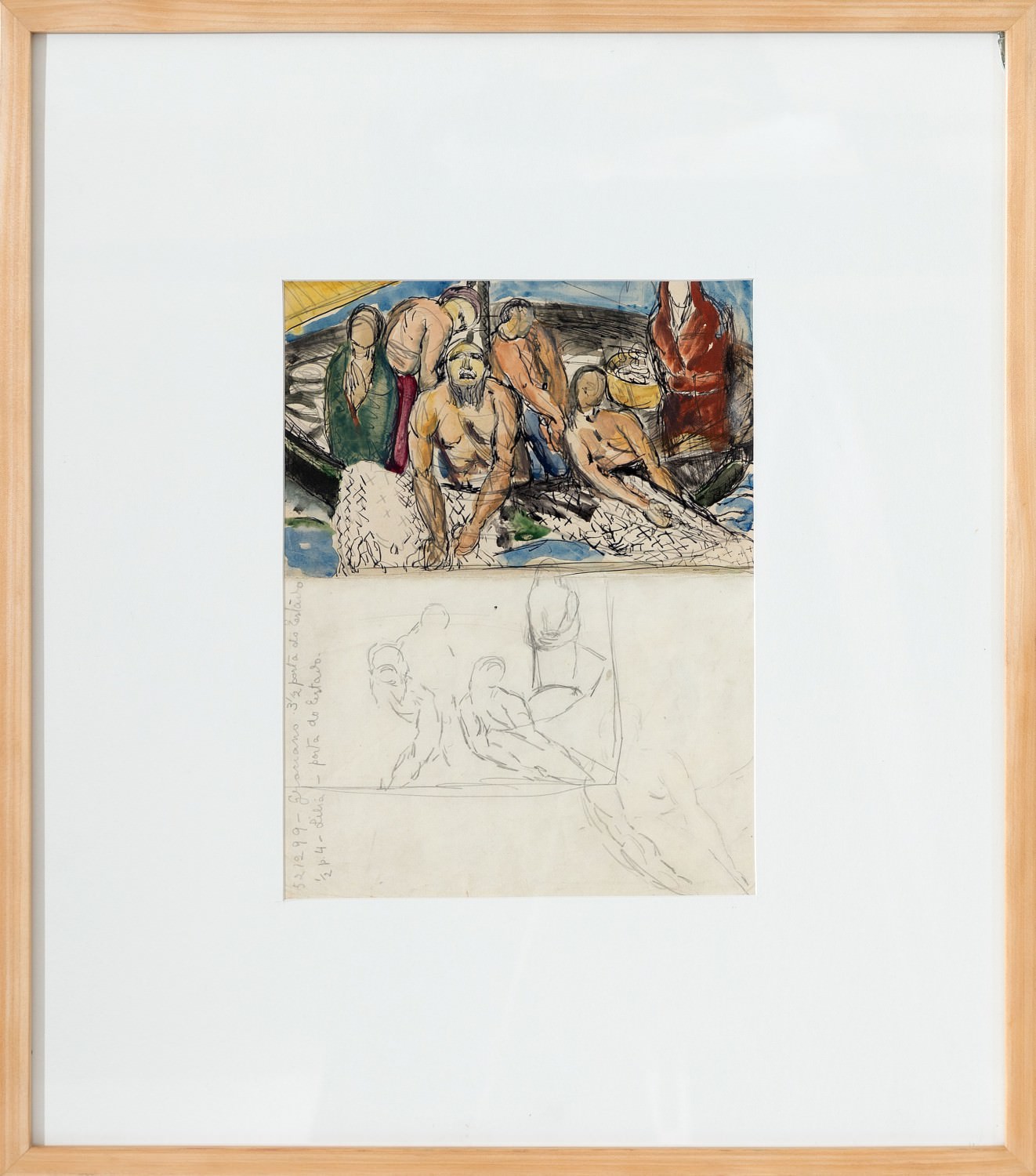 Anita Malfatti - Study: The Miracle Of Fishing / Sitting Nude And Man&lsquo;s Head