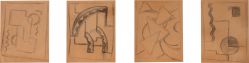 Antonio Gomide - 4 Estudos de ornamentos Art Deco