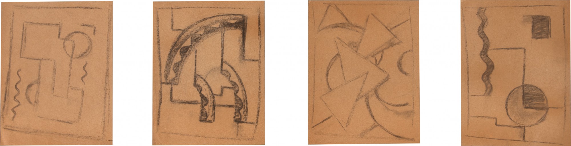 Antonio Gomide - 4 Estudos de ornamentos Art Deco