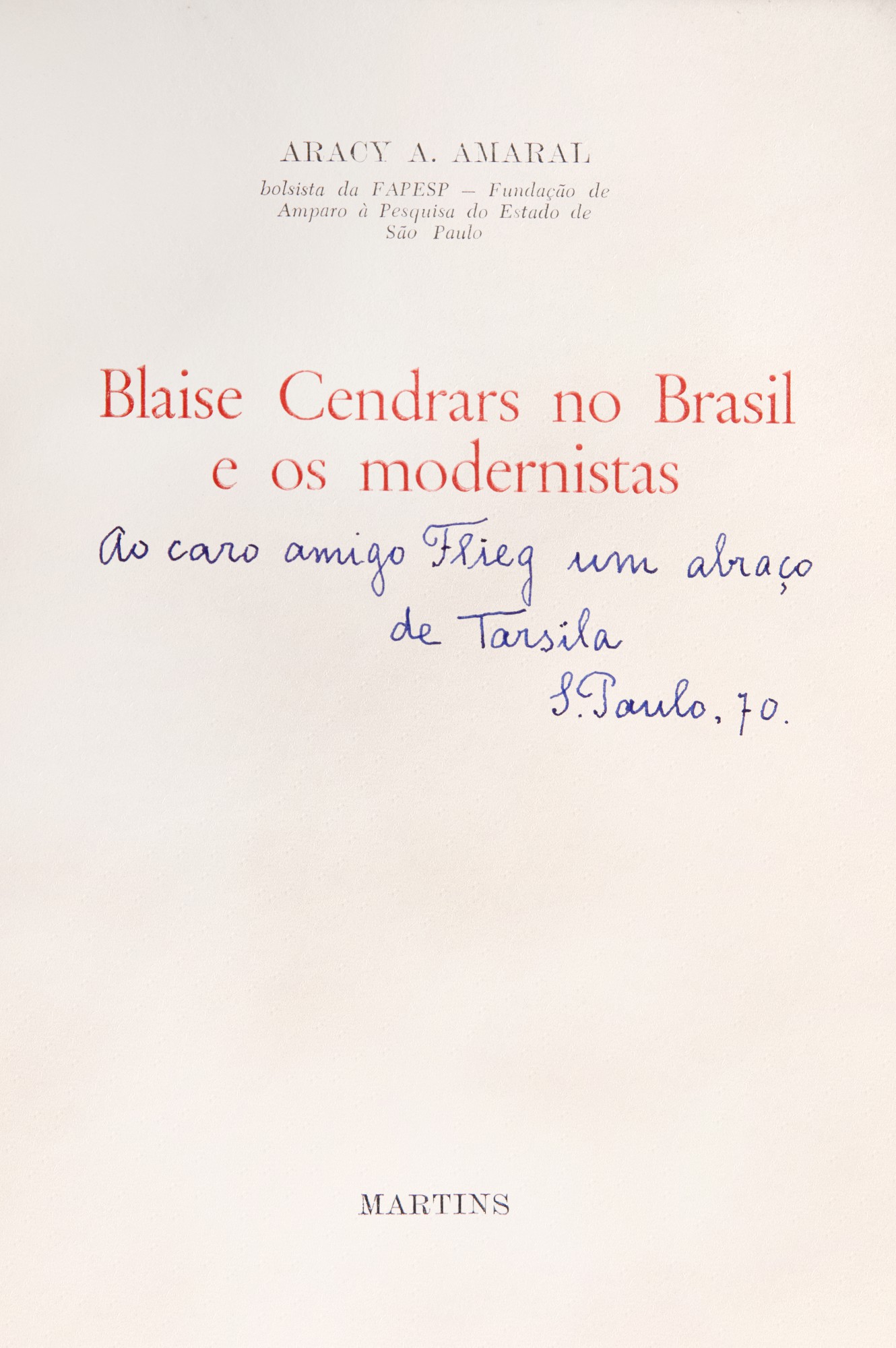 Aracy Amaral - Livro: Blaise Cendrars no Brasil e os Modernistas