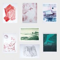 Artistas Diversos - Álbum com 7 litografias