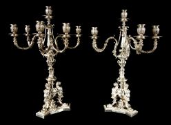 Autor Não Identificado - Excepcional par de grandes candelabros para 7 velas