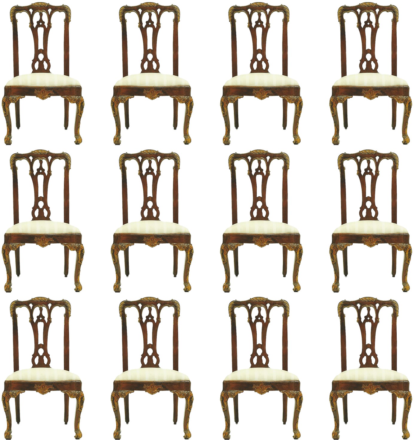 Raro conjunto de 12 cadeiras - 