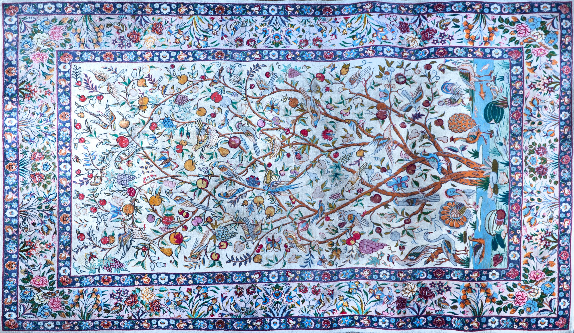 Raro Tapete Kirman - Árvore da Vida - Iran - 