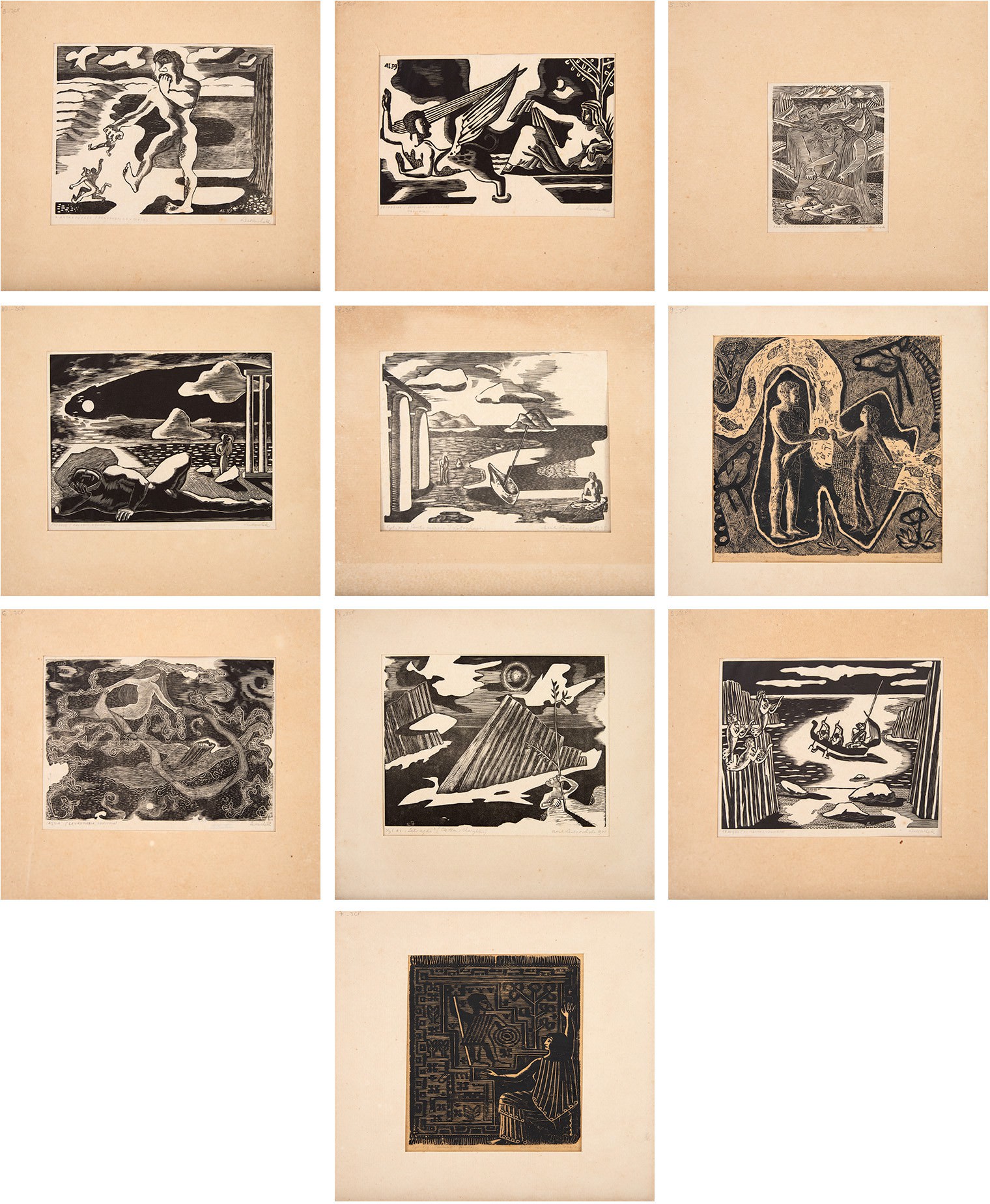Axl Leskoschek - 10 Xylographs