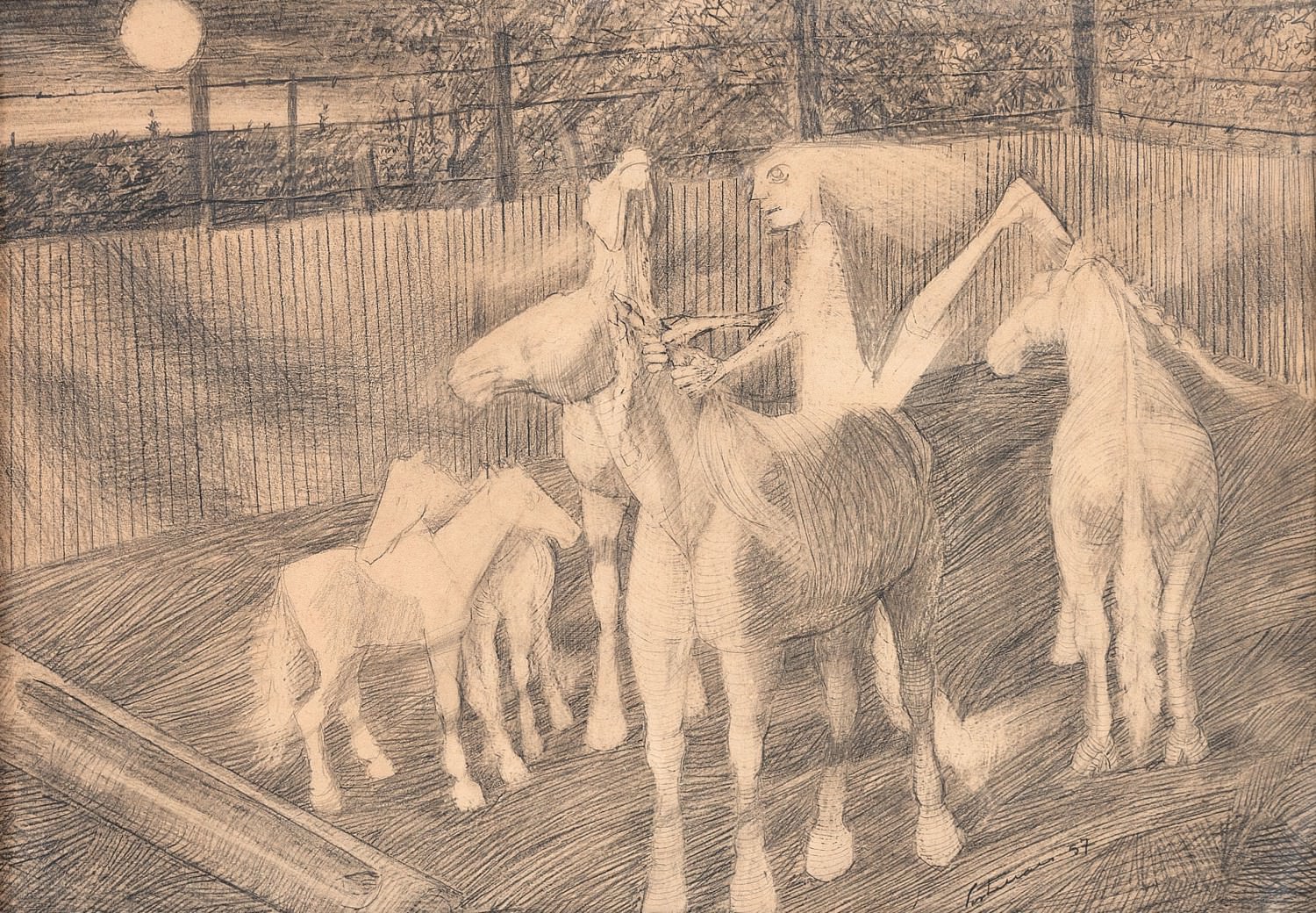 Candido Portinari - Menina com Cavalos