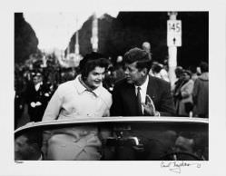 Carl Mydans - Senator John F. Kennedy canpaigning with his wife in Boston, 1958