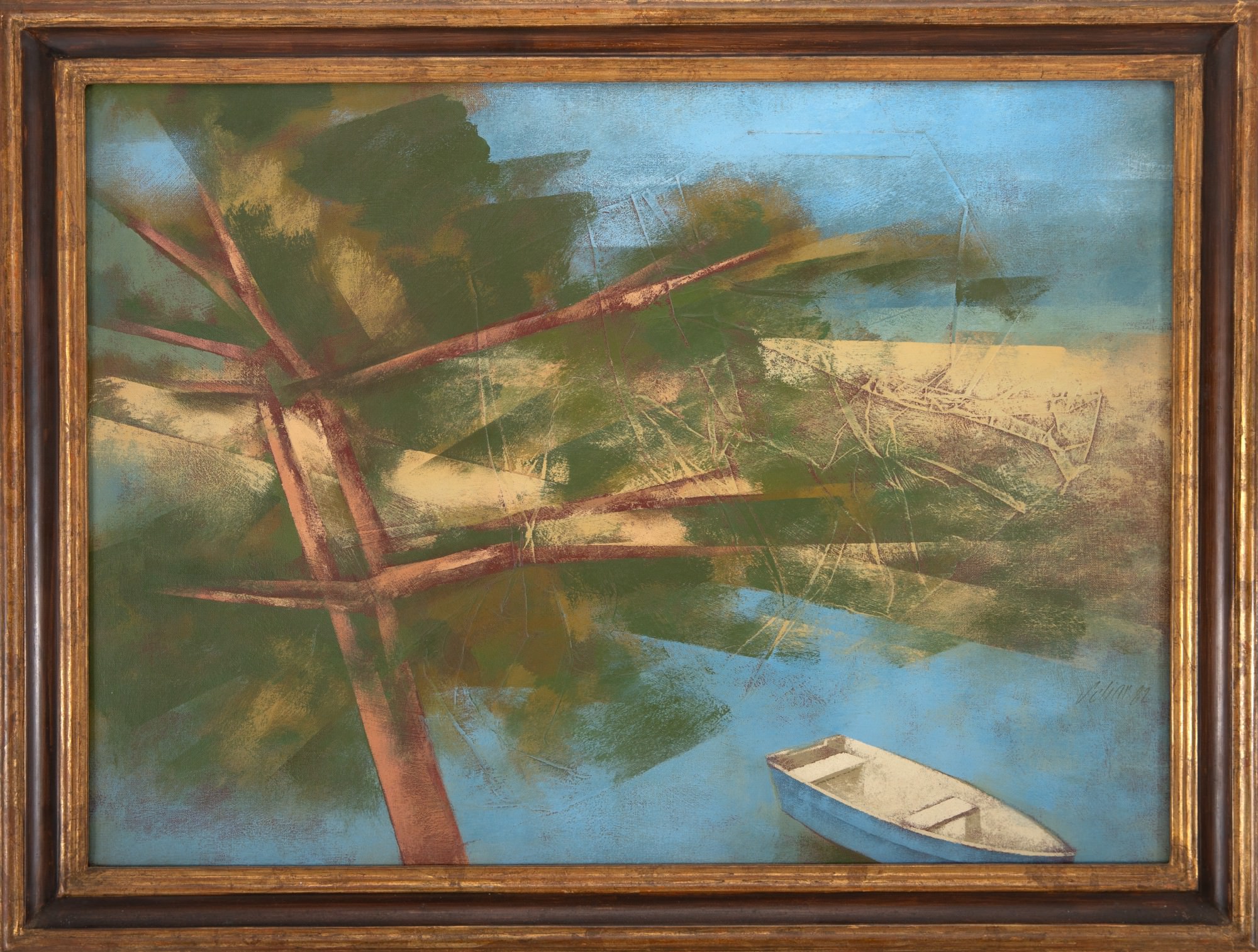 Carlos Scliar - Marinha - Amendoeira, Praia e Barco