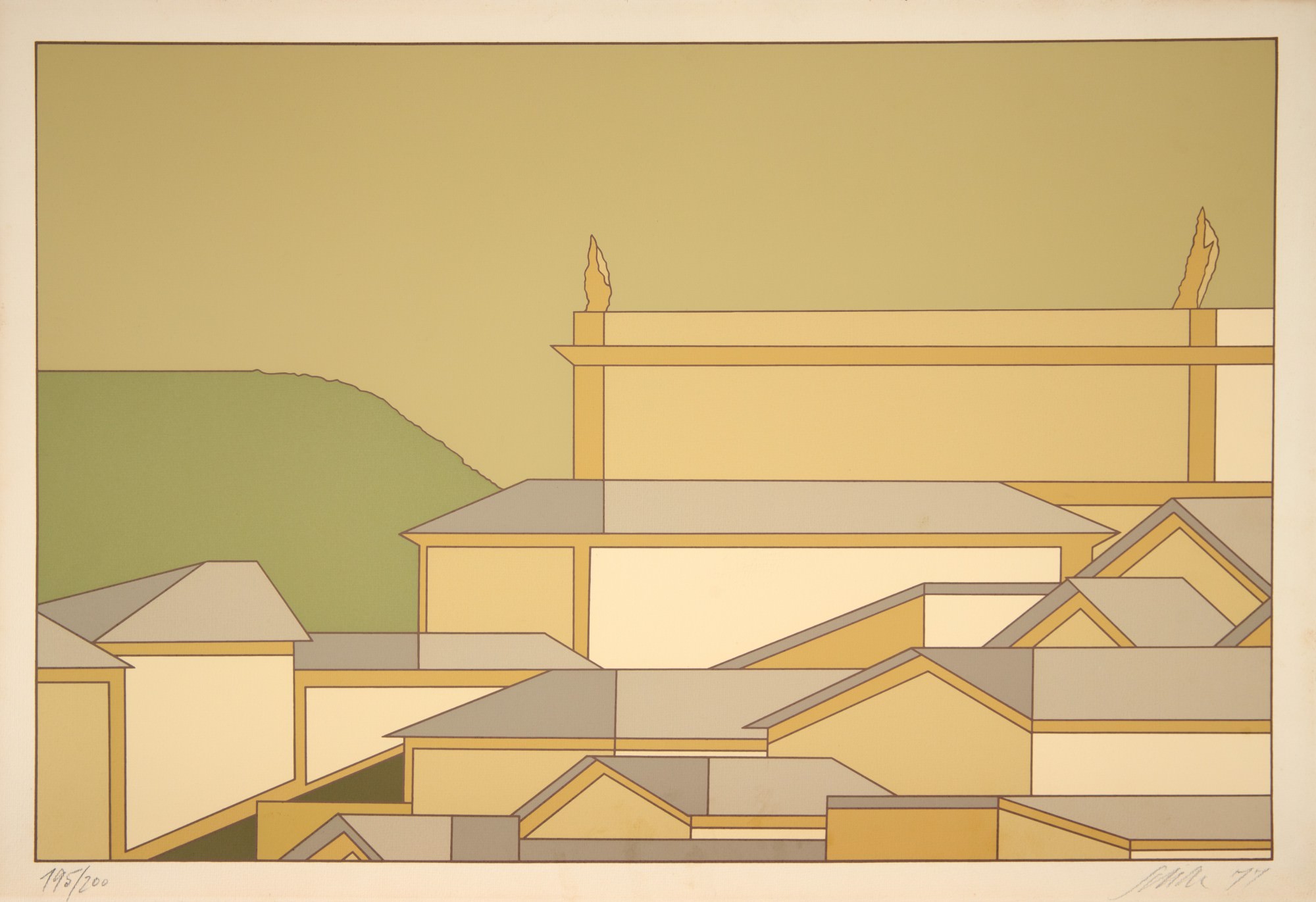 Carlos Scliar - Os Telhados de Ouro Preto