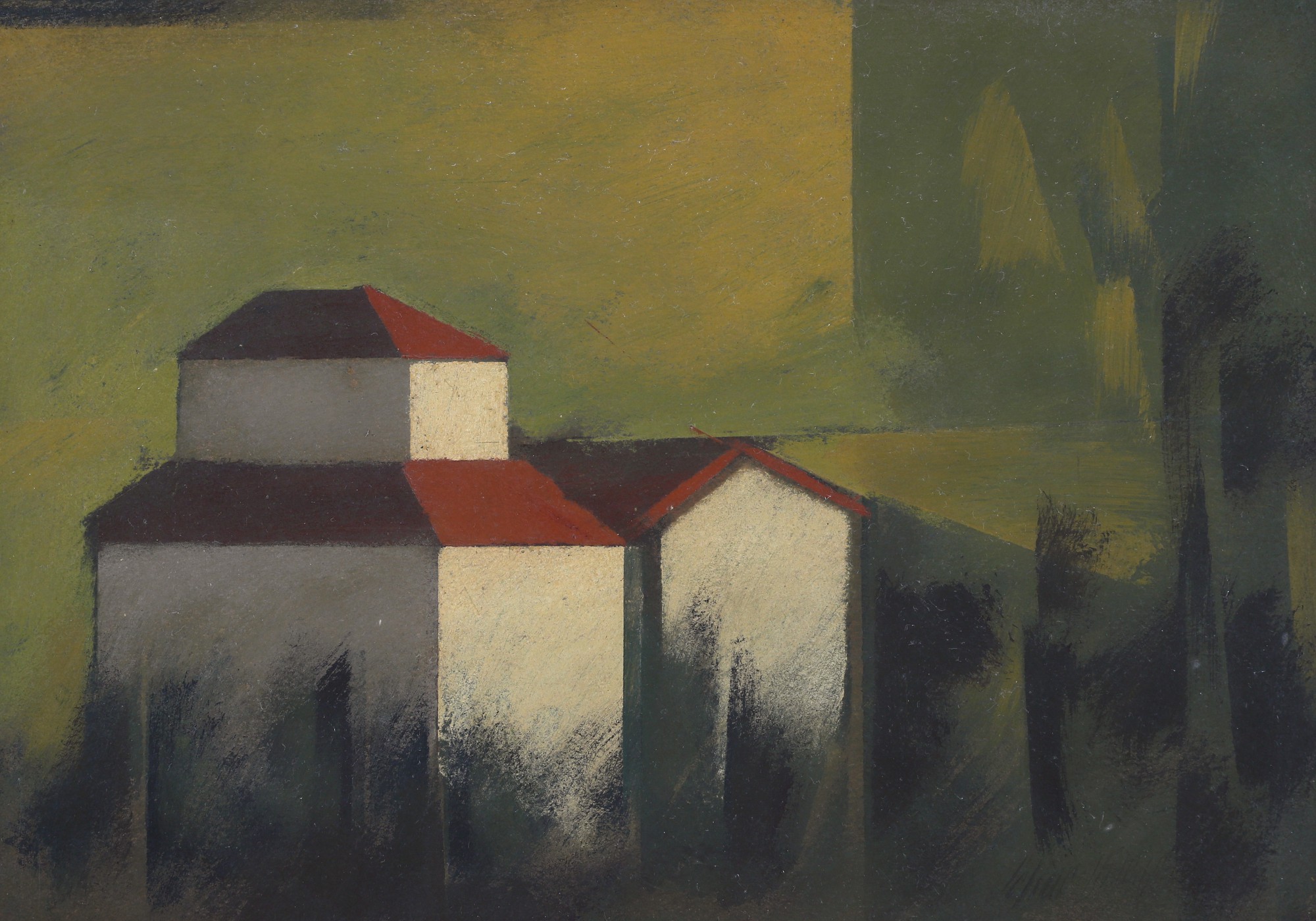 Carlos Scliar - Paisagem - Lembrança de Ouro Preto II