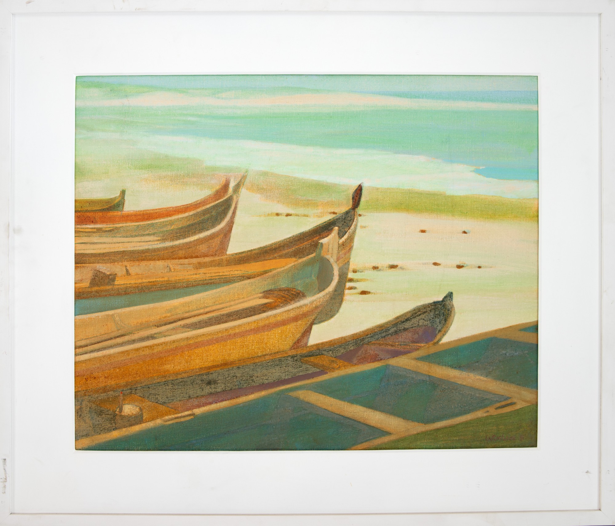 Carmelio Cruz - Marinha com Barcos