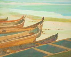Carmelio Cruz - Marinha com Barcos