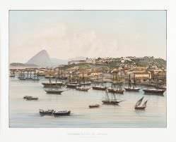 Charles Ribeyrolles - PANORAMA DE RIO DE JANEIRO, CASTELO E HOPITAL MILITAIRE