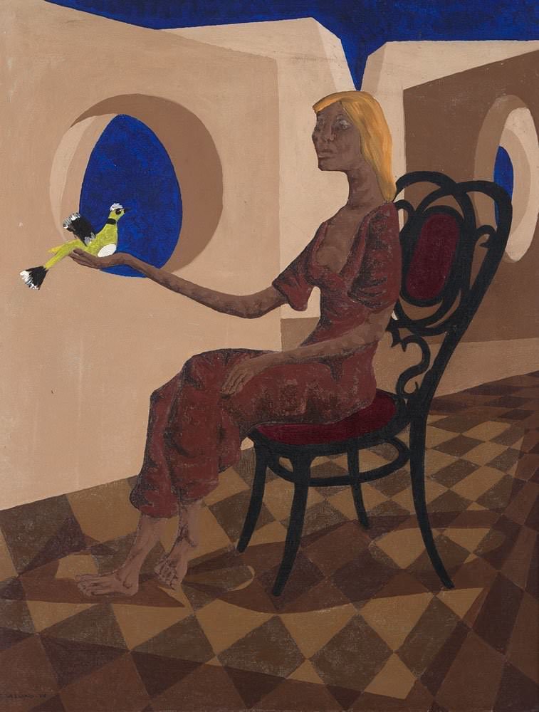 Clóvis Graciano - Mulher com Pássaro na Mão