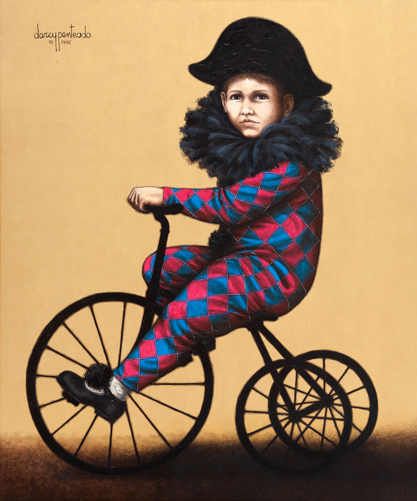Darcy Penteado - Série "Sombras da Infância" nº 129 - "O Arlequim e seu triciclo"