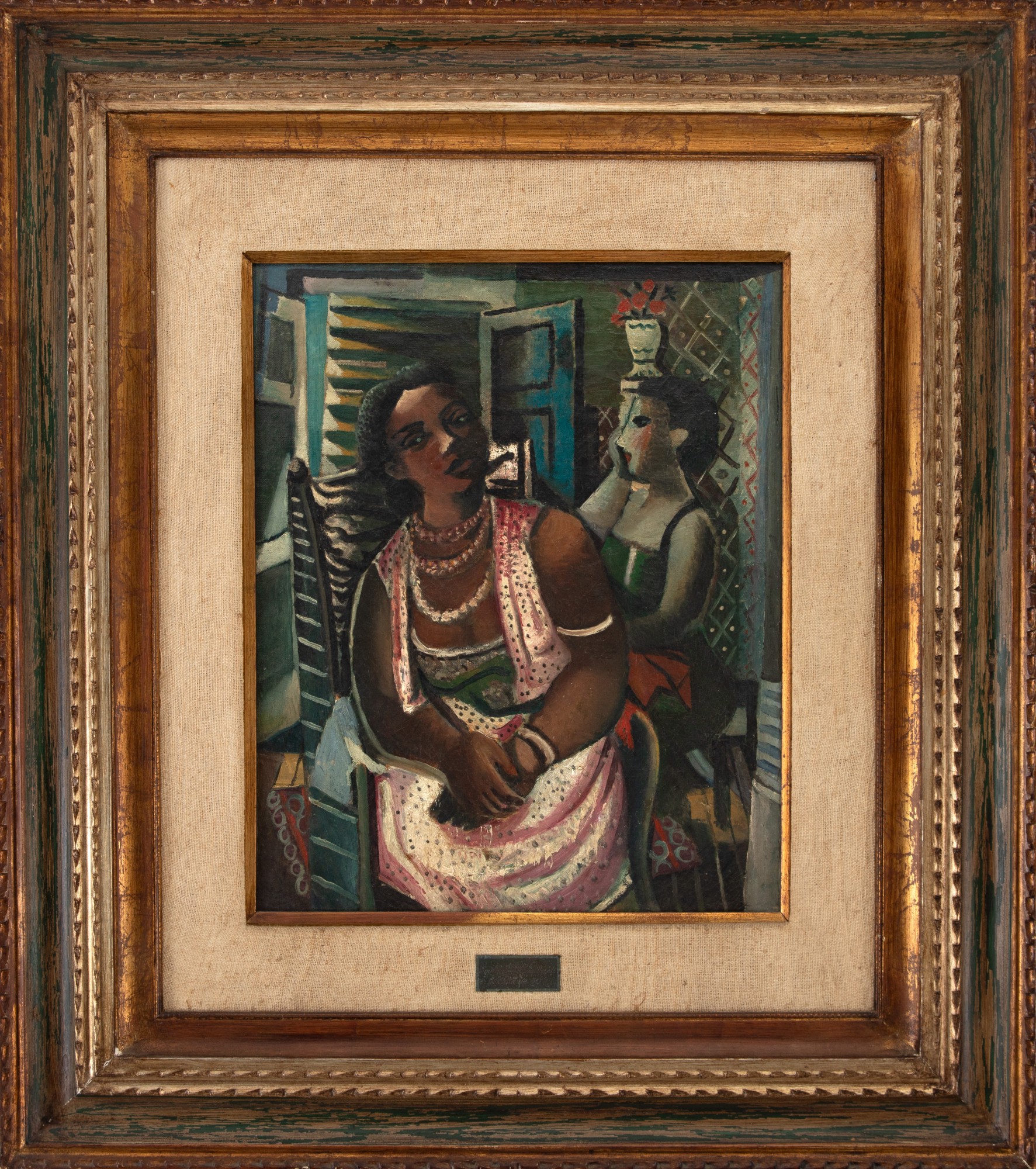 Di Cavalcanti - Mulatto Woman Sitting With Necklaces