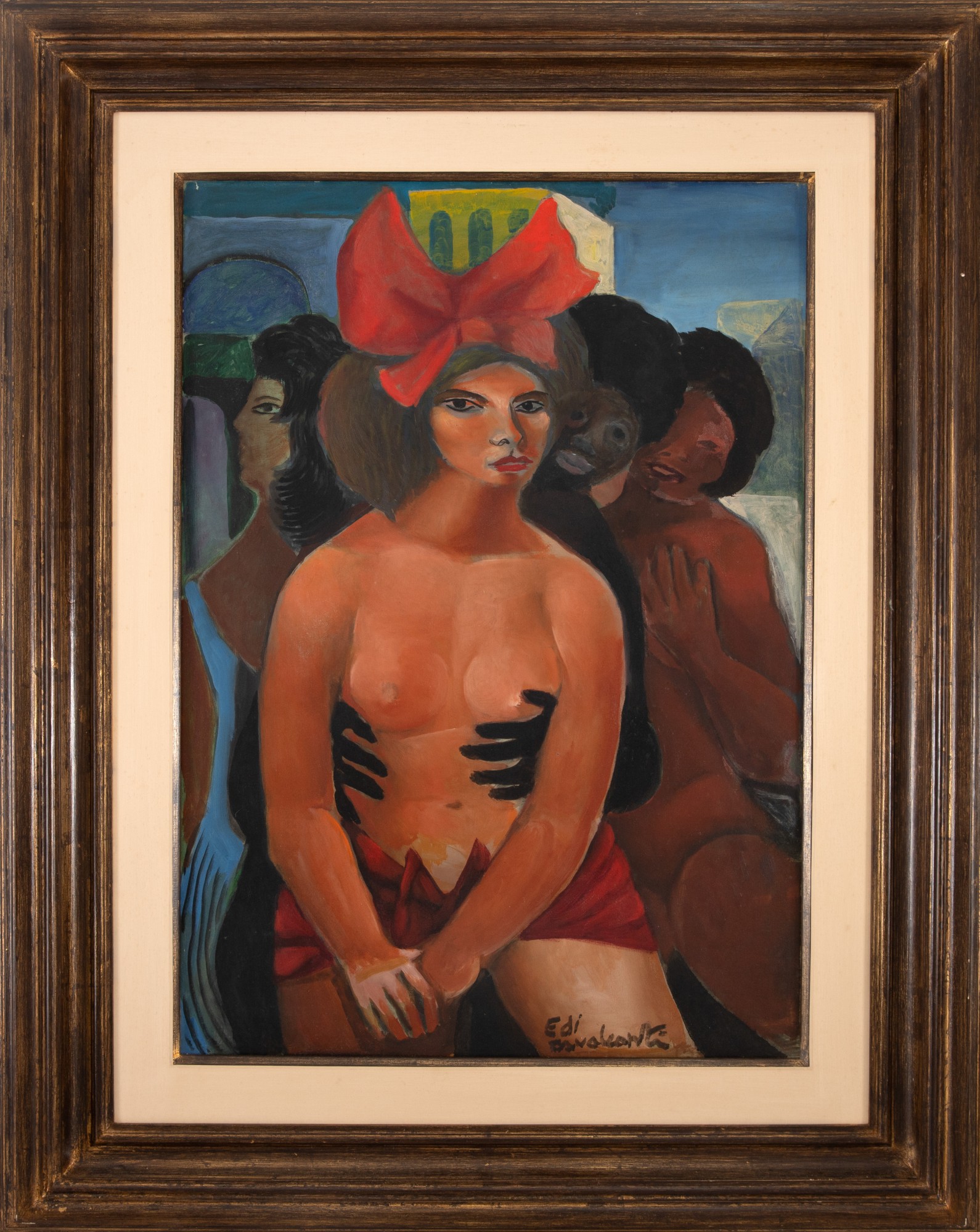 Di Cavalcanti - Mulher com Laço Vermelho