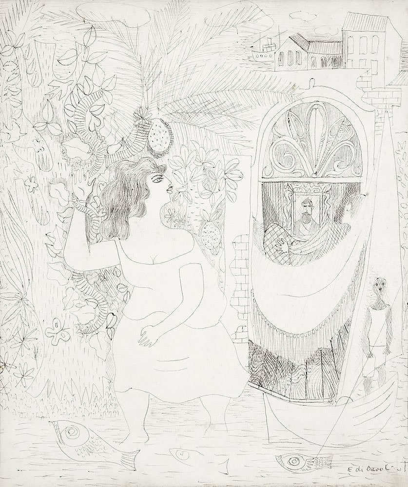 Di Cavalcanti - Mulher e Casario