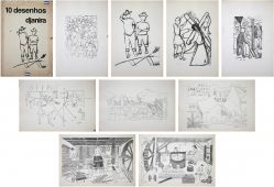 Djanira da Motta e Silva - Álbum Com 9 Desenhos de Reproduções De Djanira