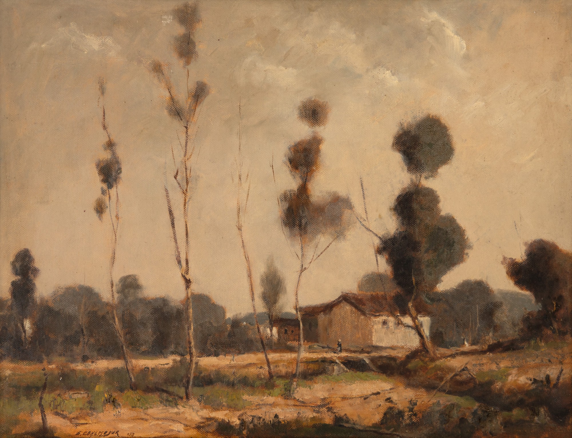 Edgard Oehlmeyer - Landscape With Hut In The Background