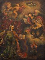 Escola Cusquenha - Nossa Senhora com Querubins