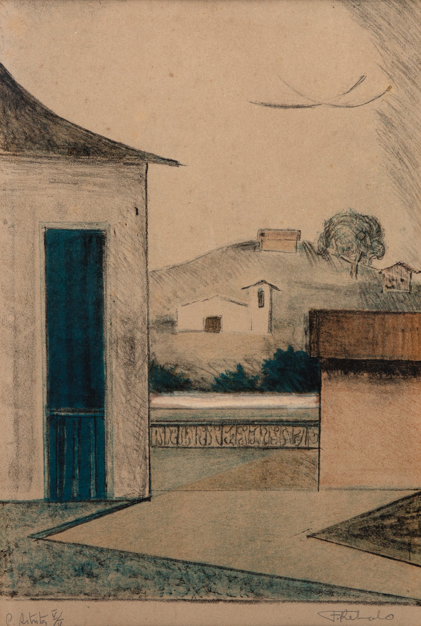 Francisco Rebolo - Paisagem com Casas