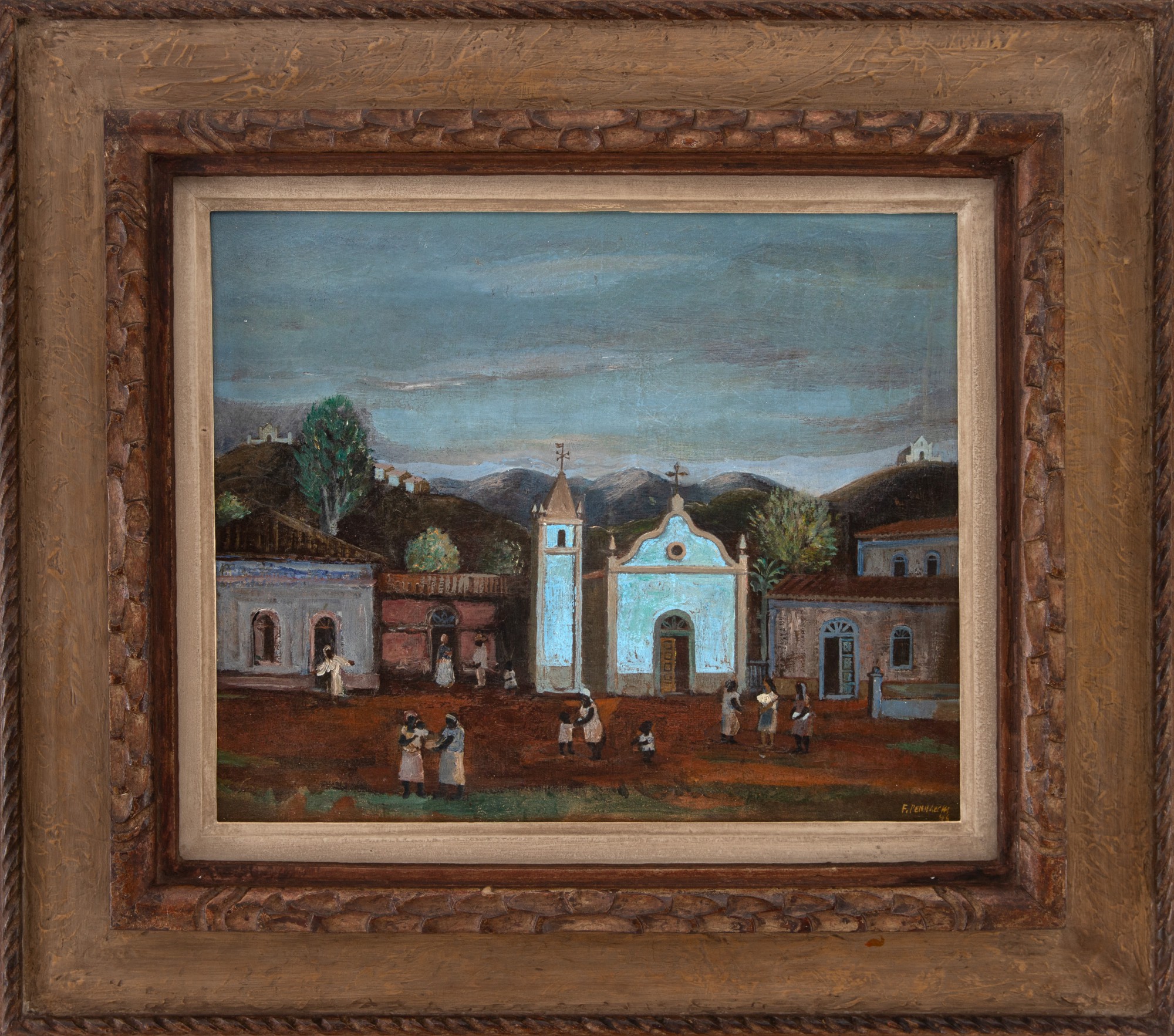 Fulvio Pennacchi - Vila com Igreja e Figuras