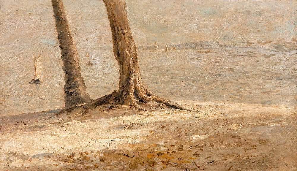 Giovanni Battista Castagneto - Duas Árvores com Paisagem ao Fundo
