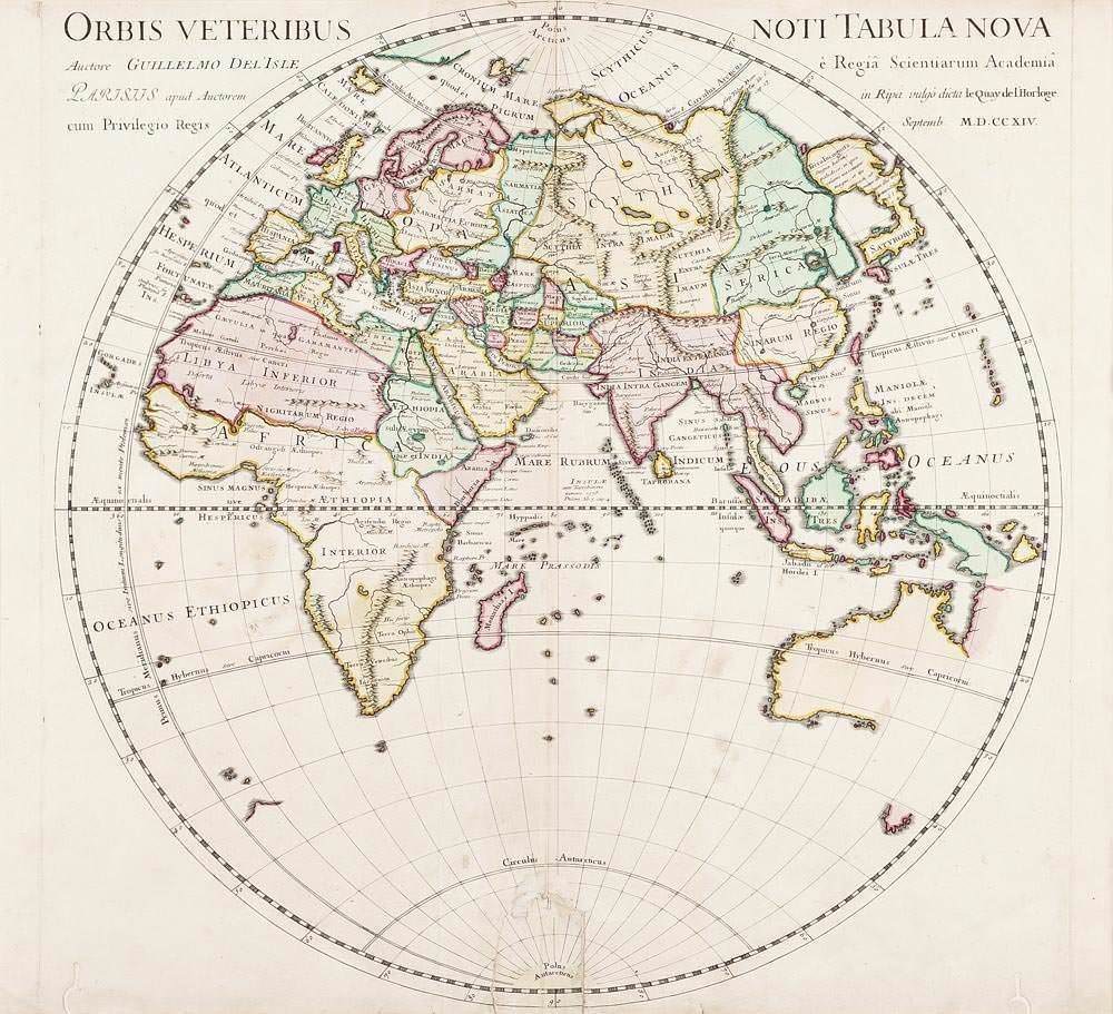 Guillaume De L‘isle - ORBIS VETERIBUS NOTI TABULA NOVA