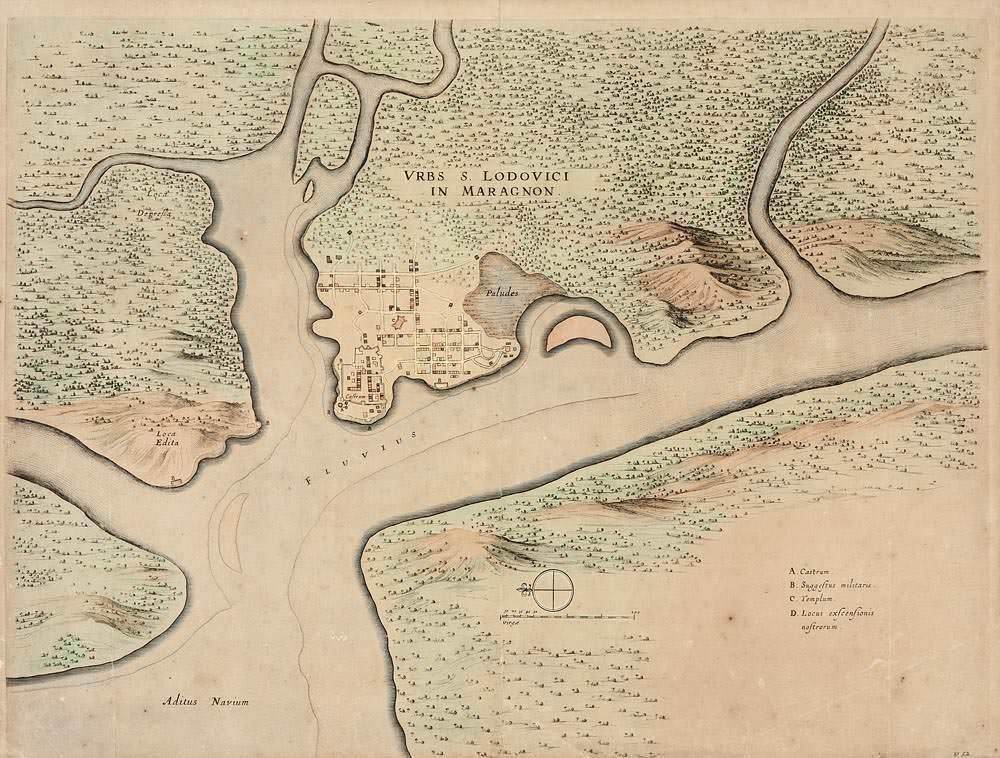 Henricus Hondius - MAPA DA CIDADE DE SÃO LUIZ DE MARANHÃO