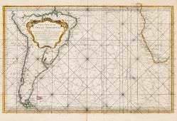 Jean Nicolas Bellin - CARTE REDUITE DE L‘OCEAN MERIDIONAL (MAPA DA NAVEGAÇÃO MARÍTIMA)