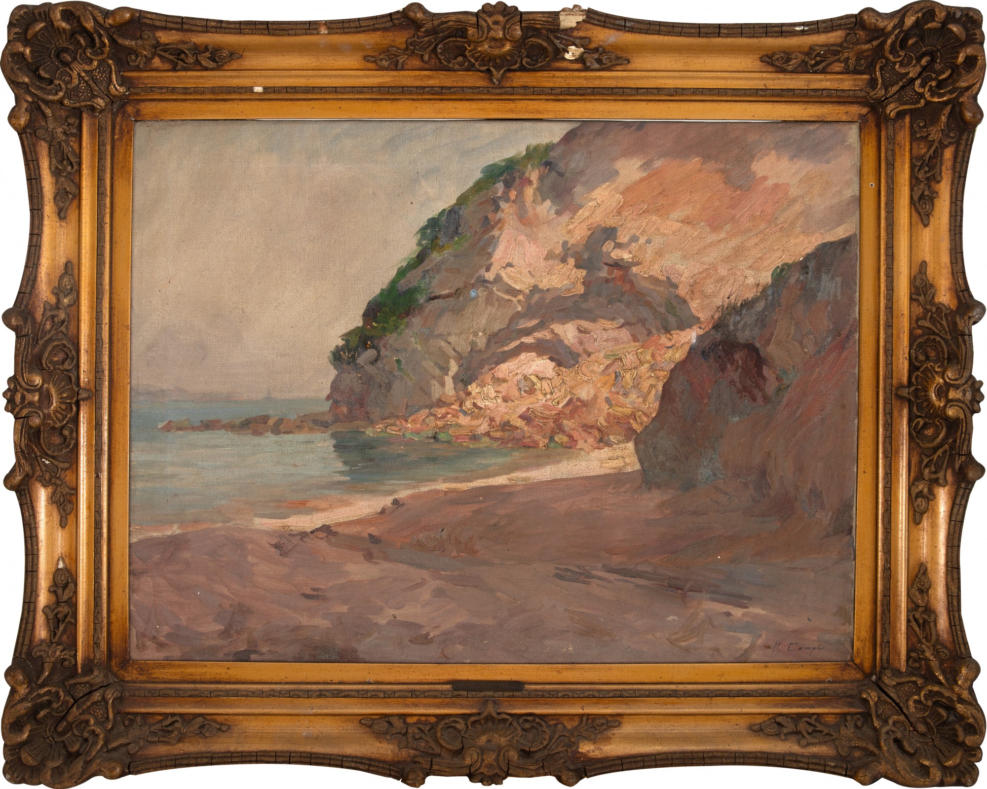 José Marques Campão - Marinha com Rochedo