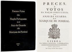 Livro - PRECES E VOTOS DA NAÇÃO PORTUGUEZA AO ANJO DA GUARDA DO MARQUEZ DE POMBAL