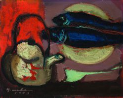 Manabu Mabe - Peixe, Prato e Chaleira