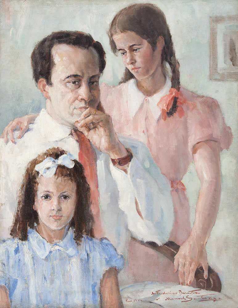 Manoel Santiago - Retrato de Frederico Barata e Filhas