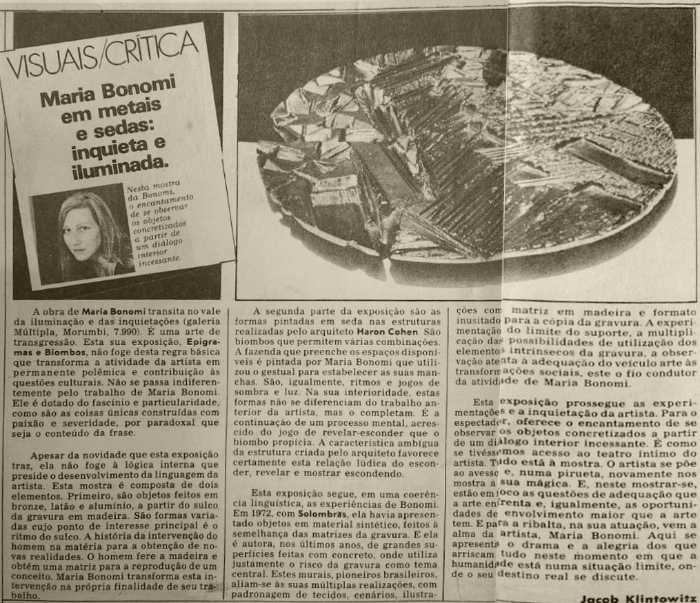 Maria Bonomi - Série Epigramas