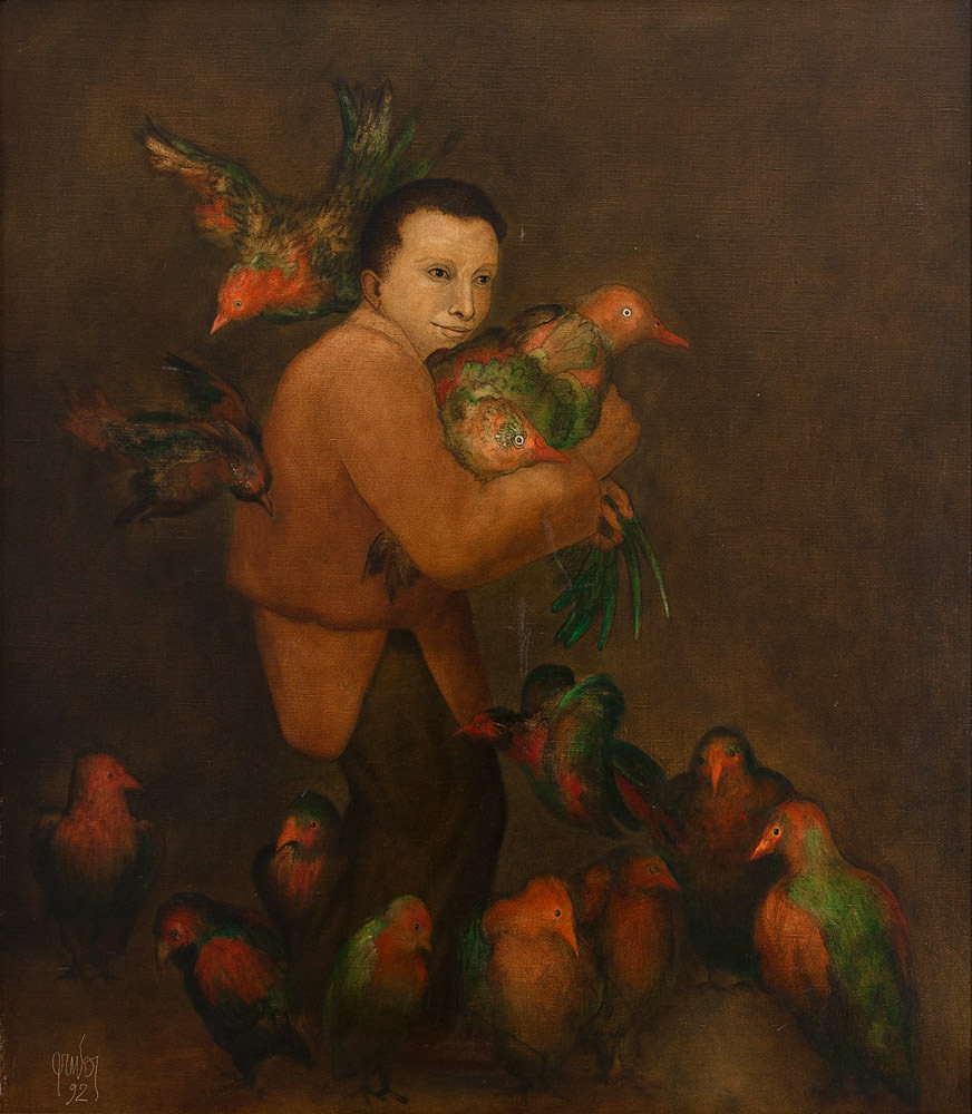 Mario Gruber - Homem com Pássaros