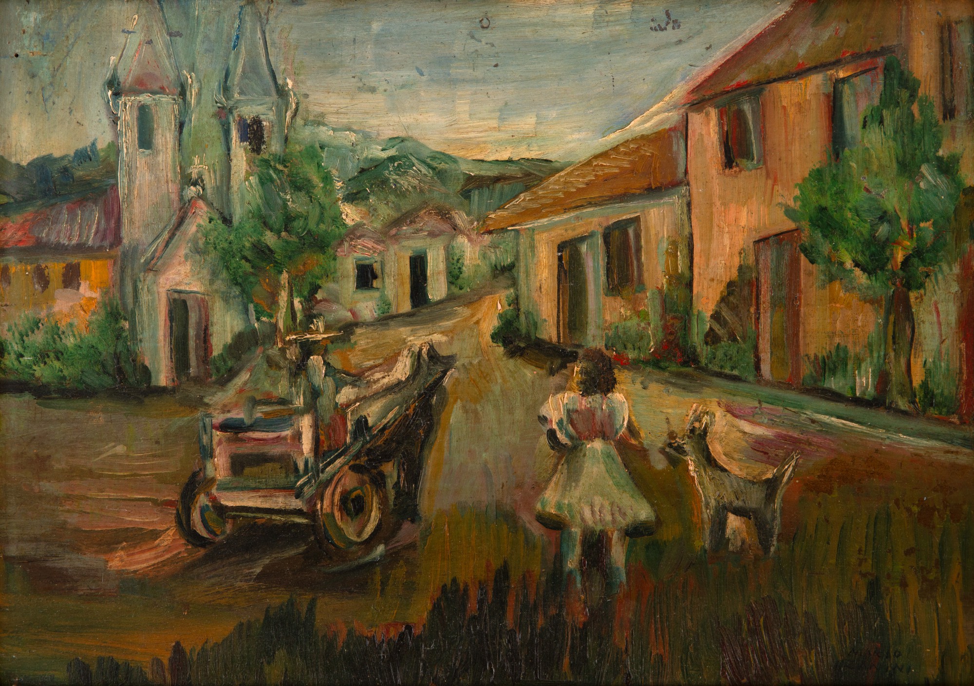 Mario Zanini - Paisagem Com Igrejas e Figuras