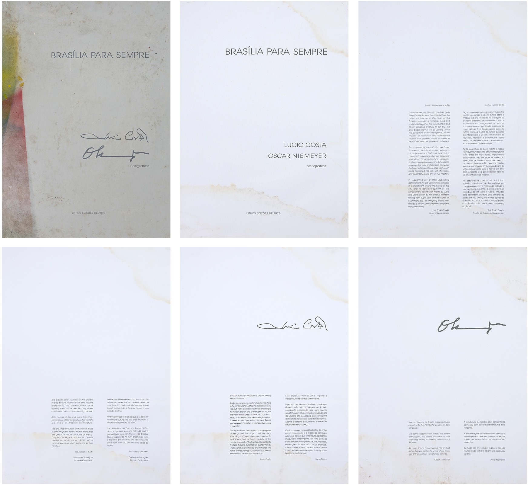 Oscar Niemeyer E Lucio Costa - Brasilia Para Sempre - Álbum Com 12 Serigrafias